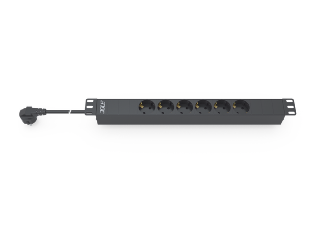 Enoc Strømskinne 6 uttak 2m 19" Schuko 