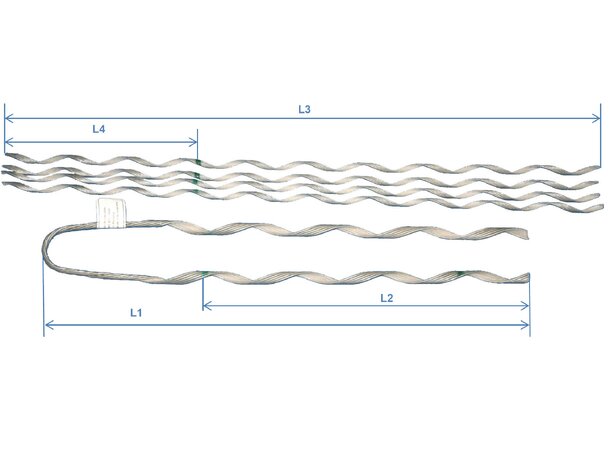 Fiber Endefeste Spiral Ø 17,80-18,70 mm ADSS Endefeste <220 m 13kN 