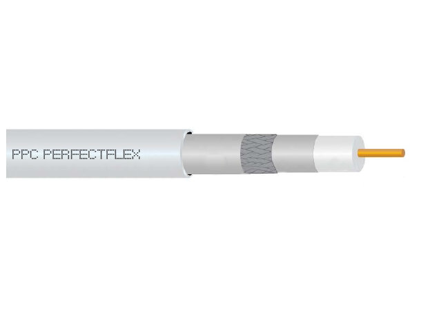 Koaxskabel F5977/305 Vit PVC Eca klass TriShield kabel i box 305m PPC 