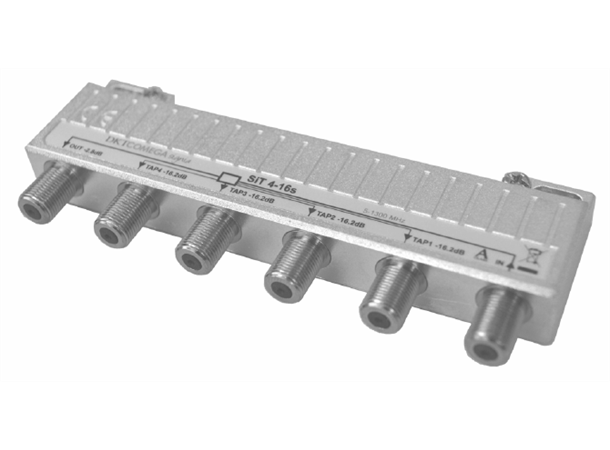 Avgrener inne 4 tap 12dB Signia SiTT4-12 DOCSIS 3.1, 5-1300 MHz, F tilkoblinger