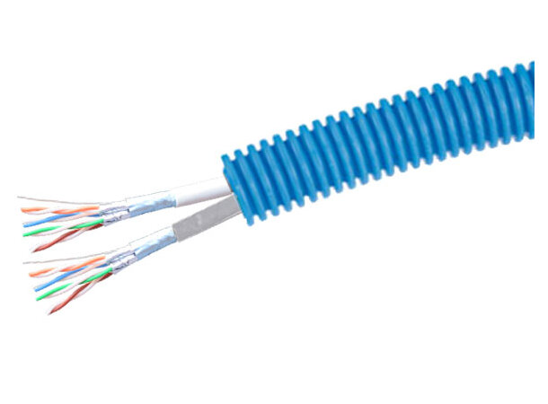 ECS 2xSTP C6A i Flexrør 20mm LSZH 100m Coil 