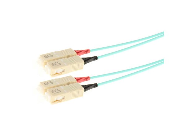 ECS Fiberpatch OM3 50/125 SC-SC 20,0m Fibersnor Halogenfri Duplex Aqua-blå 