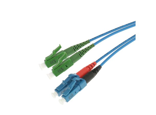 ECS Fiberpatch OS2 9/125 LC/APC-LC  1,0m Fibersnor Halogenfri Duplex G657A2 Blå 