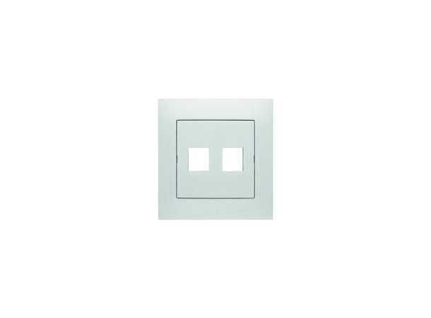 Frontplate for 2xKeystone Rett Hvit Kontakt Simon Hvit El.nr.6928402 