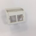 Sentralplate 2 x RJ45 Vinklet Hvit 45 x 45 Halogenfri