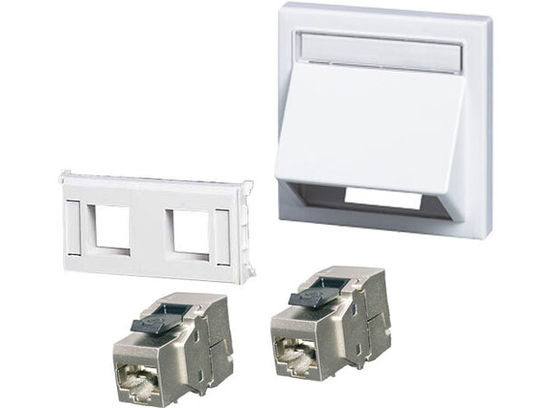 Thorsman CYB 2xRJ45 STP Cat6A Innfelt CYB BK1 Vinklet, Til TEK/INCA snap-in 