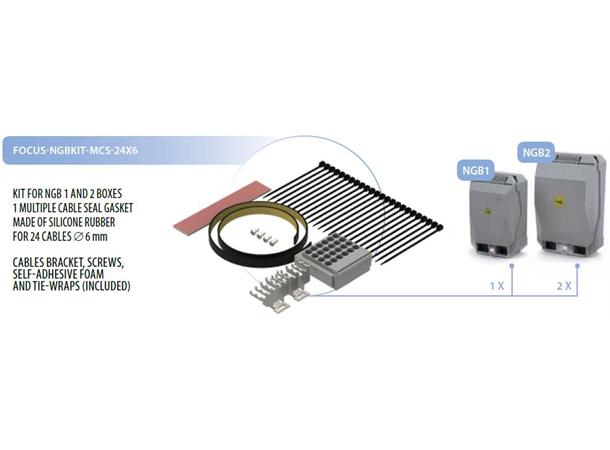 Veggboks fiber KIT NGB1/2 pakning 6mm Gummipakning 24x6 mm gjennomføringer