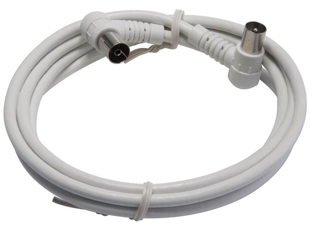 Apparatkabel IEC 01,5m han-hun HQ FEKAB Hvit dobbeltskjermet, IEC vinkler Triax 