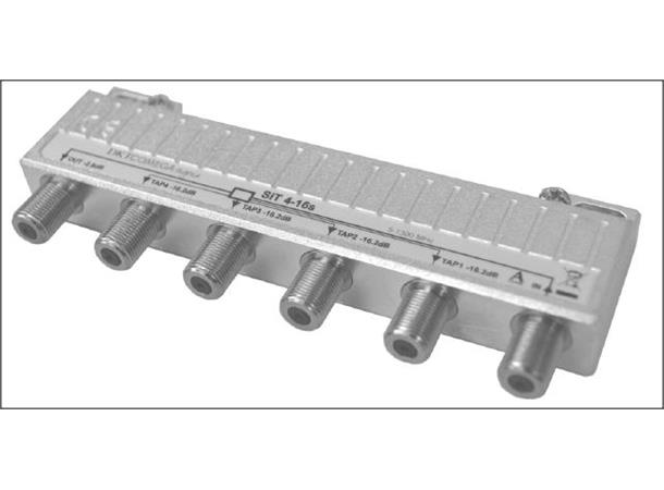 Avgrener inne 4 tap 12dB Signia SiT4-12s DOCSIS 3.1, 5-1300 MHz, F tilkoblinger