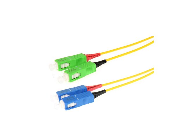 ECS Fiberpatch OS2 9/125 SC/APC-SC  1,0m Fibersnor Halogenfri Duplex APC 