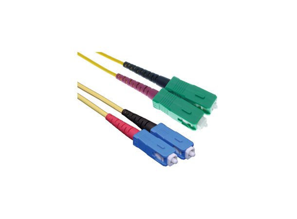 ECS Fiberpatch OS2 9/125 SC/APC-SC  1,0m Fibersnor Halogenfri Duplex APC 