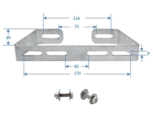 Fiber Kveileramme MALICOIL festebrakett Type BRB, for S-M-L type rammer 