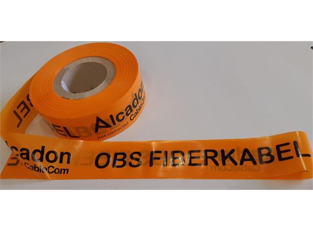Markeringsbånd  OBS FIBERKABEL orange, ruller a 250meter