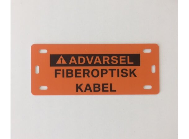 Merkeskilt for fiberkabel Orange Advarsel Fiberoptisk Kabel 40mm x 100mm 