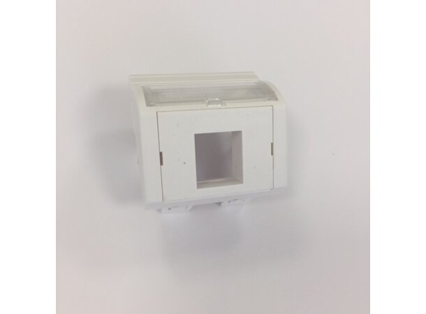 Sentralplate 1 x RJ45 Vinklet Hvit 45 x 45 Halogenfri 