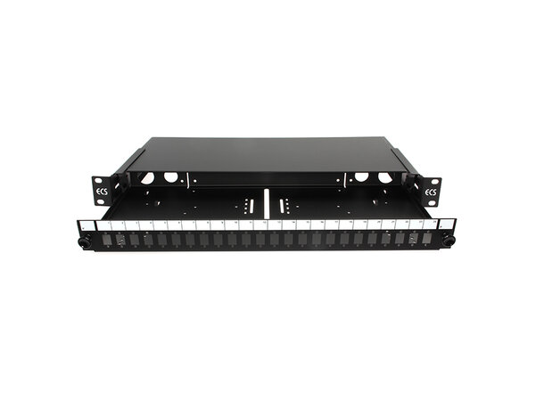 TUS fiberbox 24xLCD inkl front utdragbar obestyckad exkl. skarvstycken/adaptrar 