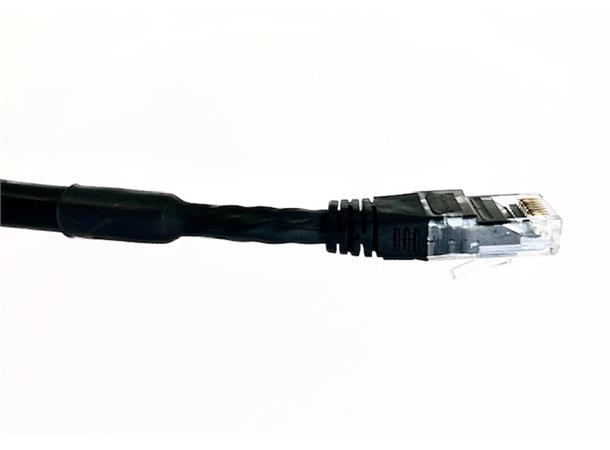 Utendørs patchekabel C6 UTP 15,0m Svart Cat6 kabel for utendørs bruk