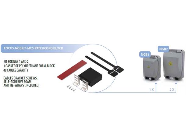 Veggboks fiber KIT NGB1/2 skumblokk Polyurethan PE skumblokk, 48 kabler