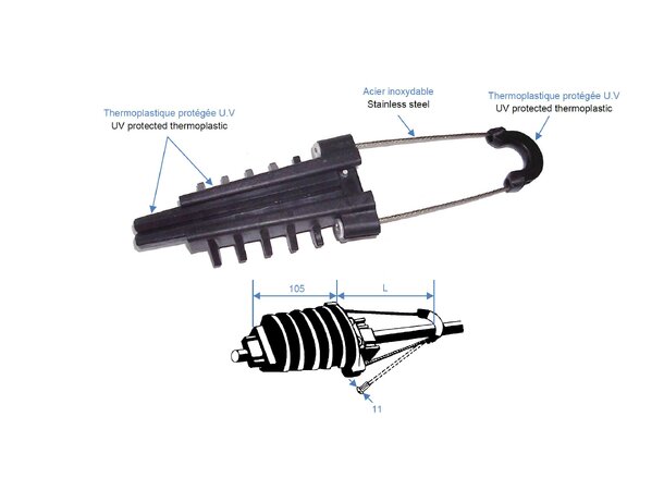 ADSS Dead-end clamps 5-7,5mm ADSS Dead-end anchoring clamp 