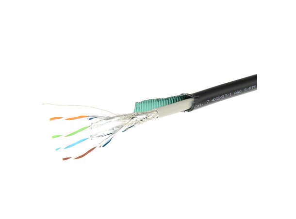 ECS Kabel S/FTP Cat.7 PE Utendørs HFFR 500m Trommel - Halogenfri 