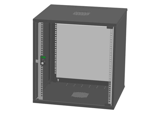 Enoc Veggskap 12U W3 Glassdør B-550 x D-600 x H-581 mm, 2500867 Svart 