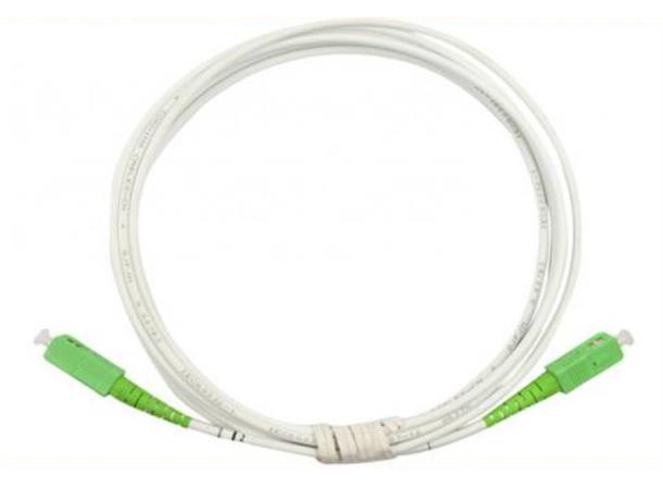FiberSnor SM Abonnent G01 SCA-SCA 01.0m. Hvit 1 fiber, G657A2, 3 mm. LSZH, armert