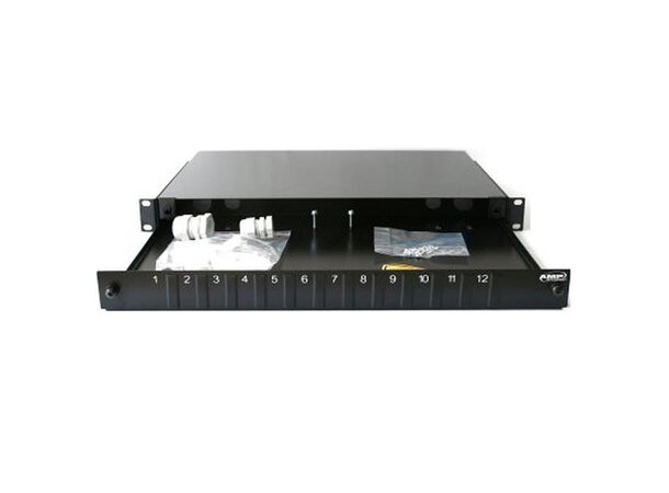 Fiberpanel 12xSC Duplex for MM og SM Tyco: UTEN Adaptere, Uttrekkbart 