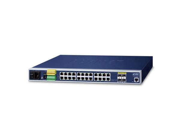 Industriell Switch 24-port 10/100/1000Tx Planet: + 4-port SFP Managed