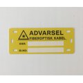 Merkeskilt for fiberkabel Gul Advarsel Fiberoptisk Kabel 40mm x 100mm
