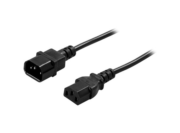 Strømkabel C13 - C14 Sort 5m Halogenfri 