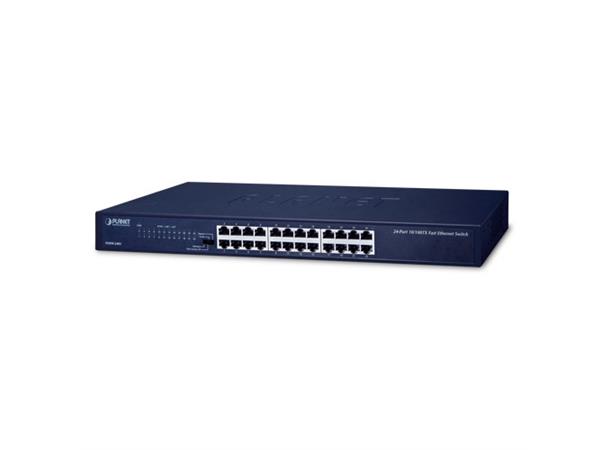 Switch LAN 24p Unmanaged Planet 24p 10/100BASE-TX Fast Ethernet