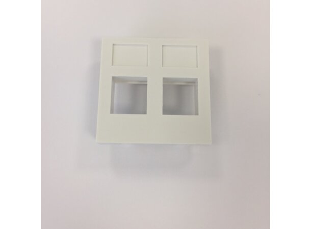 Sentralplate 2 x RJ45 Flat Hvit 45 x 45 Halogenfri 