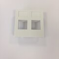 Sentralplate 2 x RJ45 Flat Hvit 45 x 45 Halogenfri