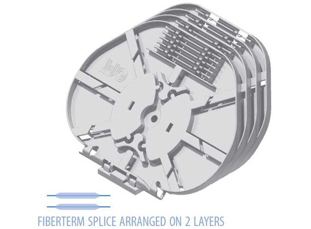 Skjøtekassett modul SAMR-HD4-12H Kassett med 4x12 skjøter, varmkrymp NGB 