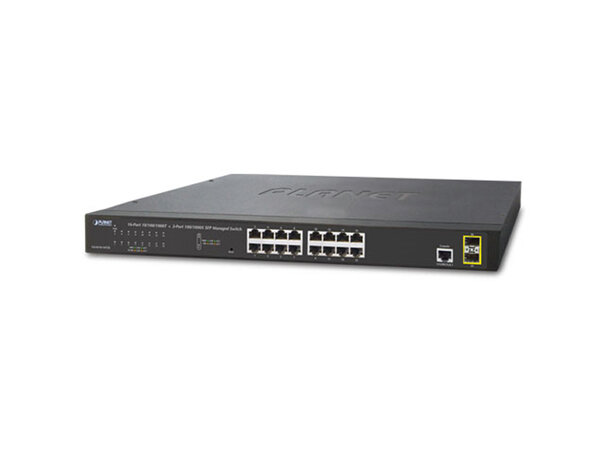 Switch LAN 16p Layer2/4 Managed Planet 16x 10/100/1000-T + 2x 100/1000-XSFP 