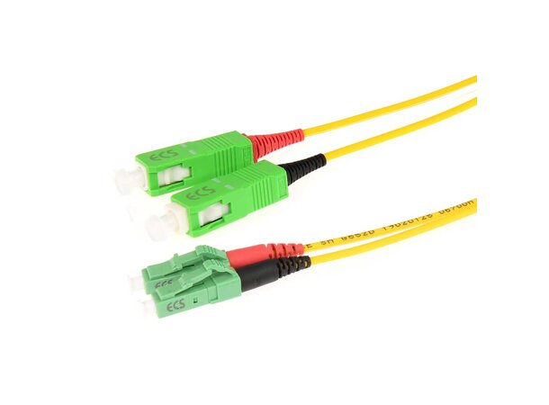 ECS Fiberpatch OS2 9/125 LC/APC-SC/APC Fibersnor Halogenfri Duplex APC - 2,0m 