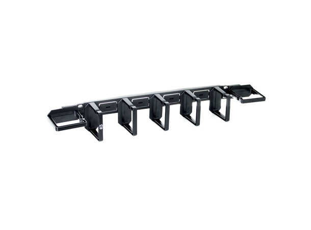 ECS kabelguide 19" 2U plast 5 vertikale og 2 horisontale bøyler 