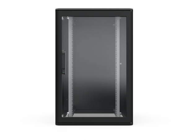 Enoc Gulvskap Sort 24U F1 Glassdør B-800 x D- 600 x H-1200 mm 