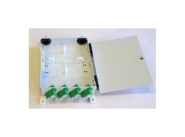 Fiberboks i stål inkl. 3 adapterplater B:12xH:14xD:3cm SCD/LCQ/LCD/E2000/ST/FC 