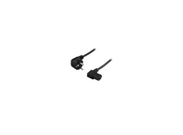 Strømkabel Schuko - C13(vinklet) 2m 10853 Vinklet begge ender 