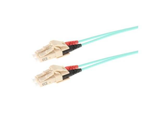 ECS Fiberpatch OM3 50/125 LC-LC  2,0m Fibersnor Halogenfri Duplex Aqua-blå 