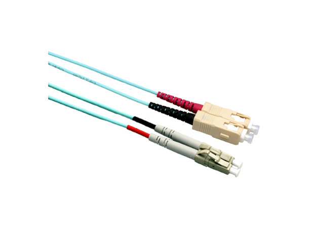 ECS Fiberpatch OM3 50/125 LC-SC 30,0m Fibersnor Halogenfri Duplex Aqua-blå 