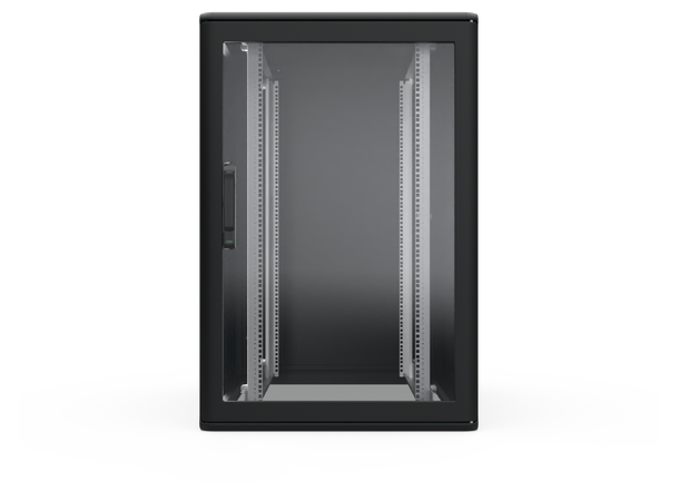 Enoc Gulvskap Sort 24U F1 Glassdør B-800 x D-1000 x H-1200 mm 