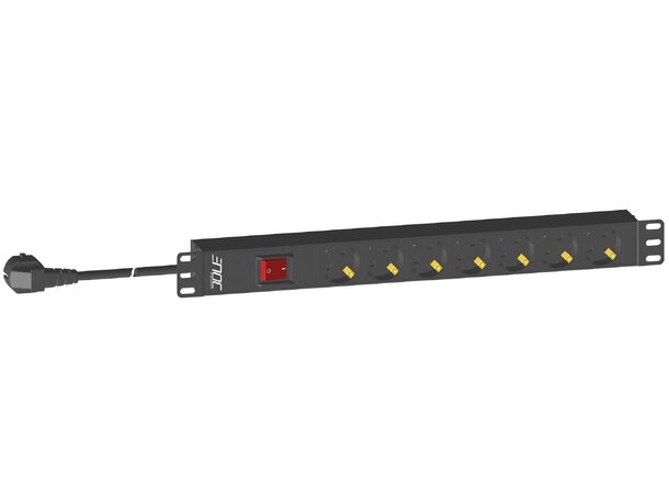 Enoc Strømskinne 7 uttak m/bryter 3m 19" Schuko 