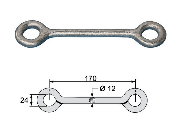 Fiber ADSS forlenger endefeste Galvanisert stål 40 kN 12 mm SM-CI