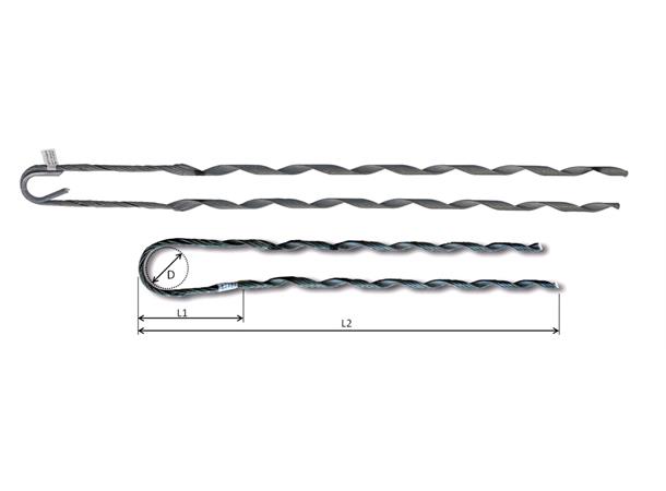 Fiber Endefeste Spiral Ø 14,00-15,00 mm ADSS Endefeste <150 m 10kN, SM-CI