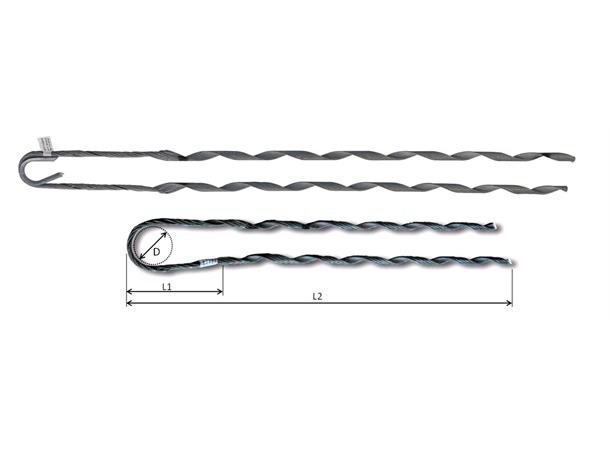 Fiber Endefeste Spiral Ø 14,00-15,00 mm ADSS Endefeste <150 m 10kN