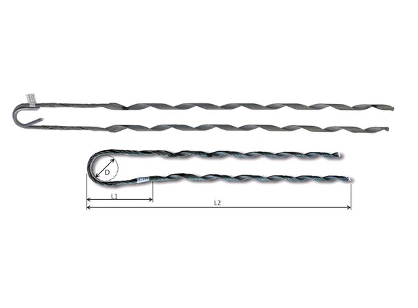 Fiber Spiral deadend Ø 14,00-15,00 mm ADSS <150 m 10kN, SM-CI 