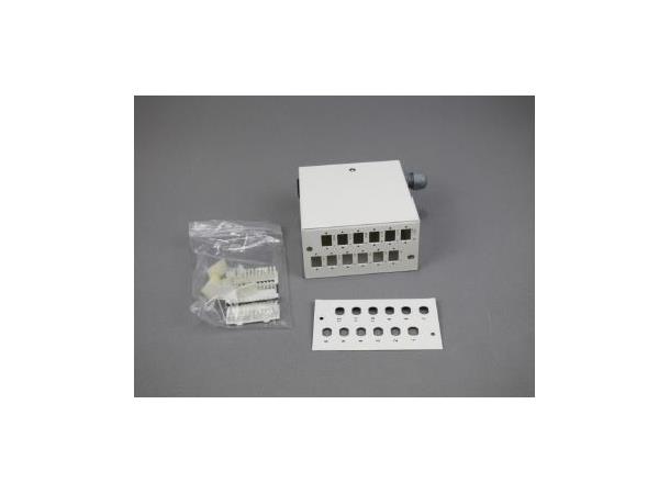 Panel m/DIN-feste - 12/24 fiber Hvit Alu m/Adapterplate LCD/SCS/E2000 og FC/ST