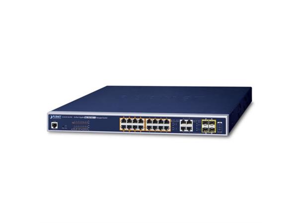 Switch PoE++ 16-port L2/4 Managed Planet 802.3bt 95W, 16x10/100/1000B/T+4xSFP